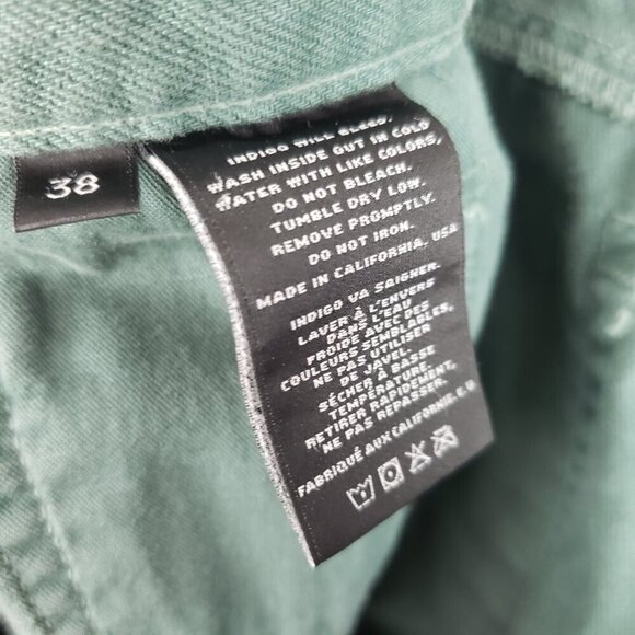 J Brand Kane Jeans Pine Green Garment Dyed Mens Size 38 x 34.5 - Picture 10 of 12